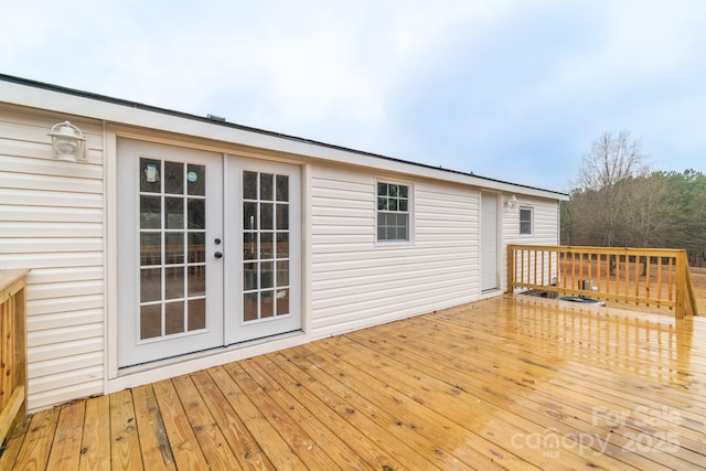 deck featuring french doors