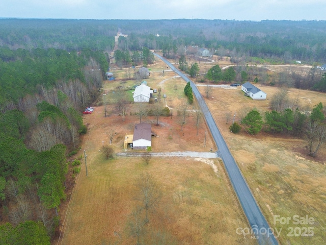 aerial view featuring a rural view