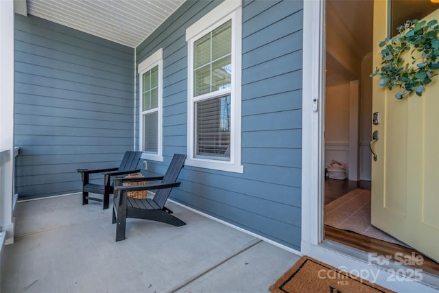 view of patio with a porch