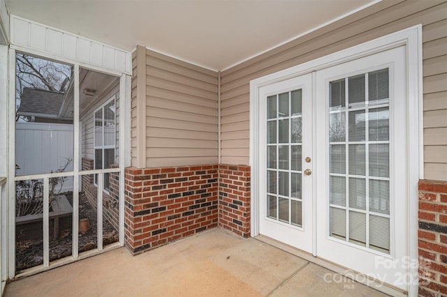 exterior space with french doors