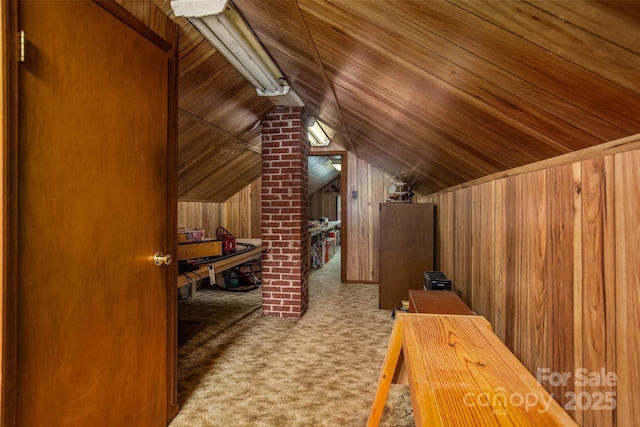 view of unfinished attic