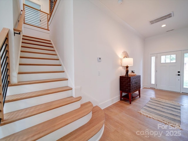 foyer featuring light hardwood / wood-style flooring