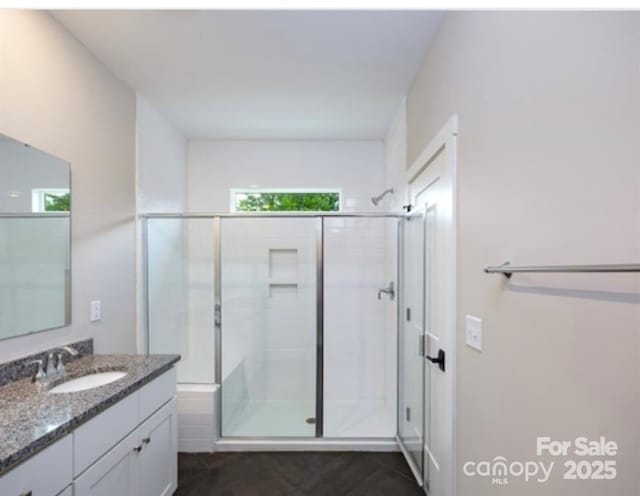 114 Glencoe Ln Unit 106, Mooresville, NC 28117 - bathroom with vanity and a stall shower