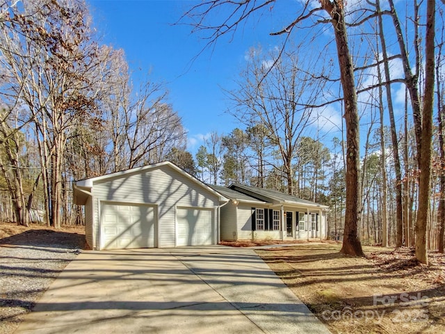 view of front of house with a garage