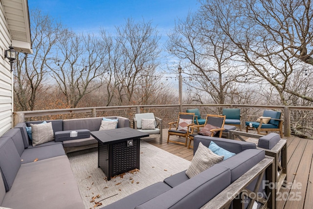 deck with an outdoor living space