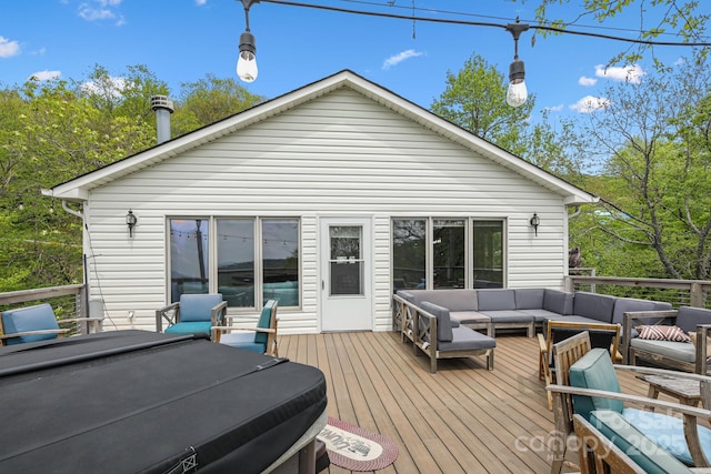 114 Spruce Hollow Rd, Beech Mountain, NC 28604 - deck with an outdoor hangout area
