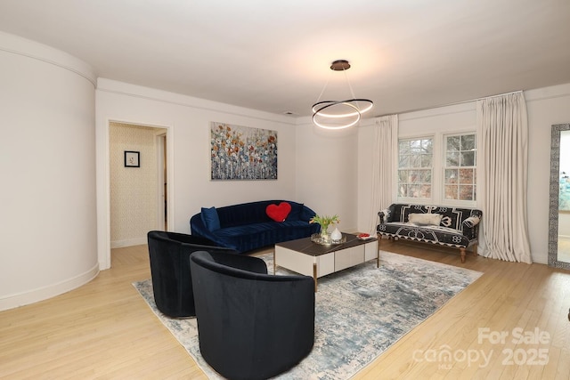 living room featuring hardwood / wood-style floors