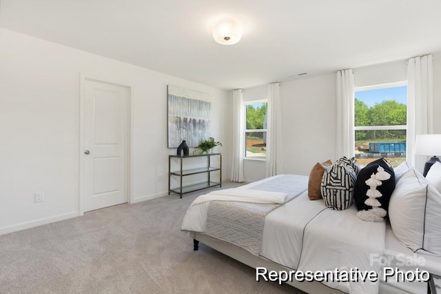 bedroom featuring baseboards and carpet flooring