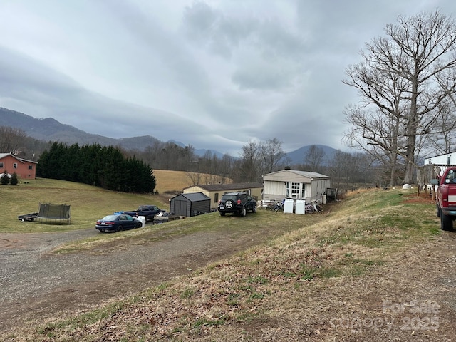 view of street with a mountain view