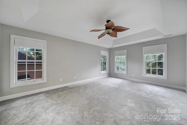 907 Thorn Ridge Ln, Lake Wylie, SC 29710 - carpeted empty room with a ceiling fan, baseboards, and a raised ceiling