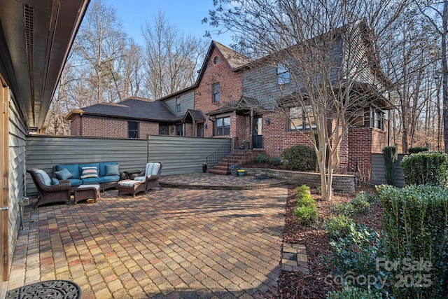 view of patio with outdoor lounge area