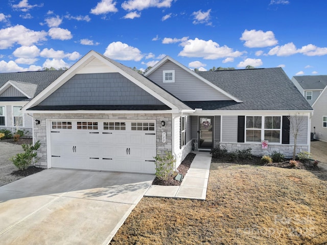 view of front of house with a garage