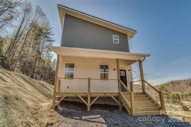 exterior space with covered porch