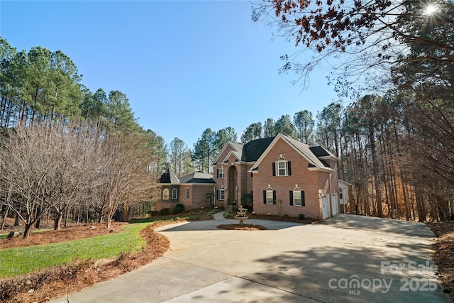 front of property with a garage