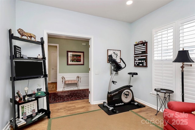 9119 Gander Dr, Charlotte, NC 28277 - exercise room with hardwood / wood-style flooring