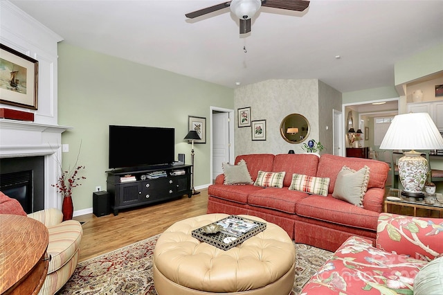 9119 Gander Dr, Charlotte, NC 28277 - living room with ceiling fan and light wood-type flooring