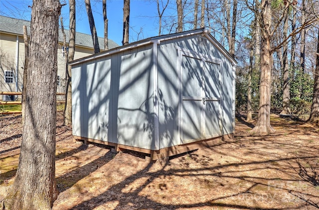 view of shed