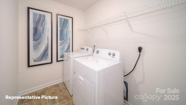 laundry area featuring separate washer and dryer