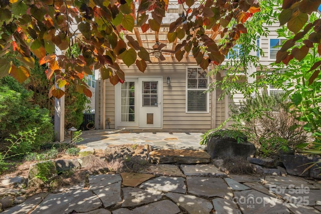 3009 Scottcrest Way, Waxhaw, NC 28173 - property entrance with a patio and ceiling fan