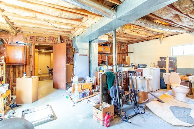 basement featuring washer / clothes dryer