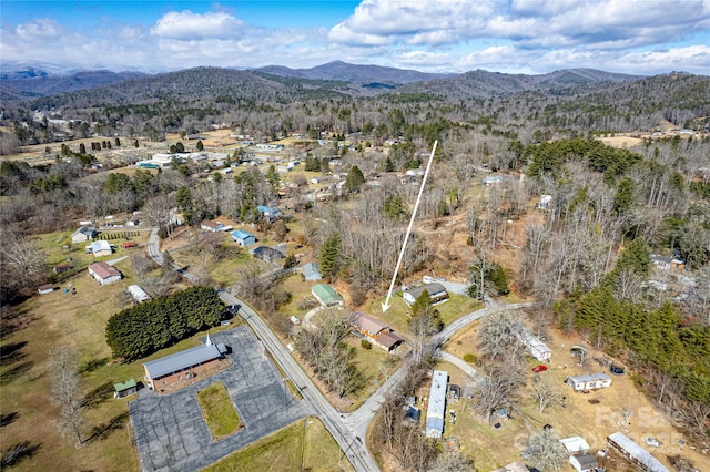 bird's eye view featuring a mountain view