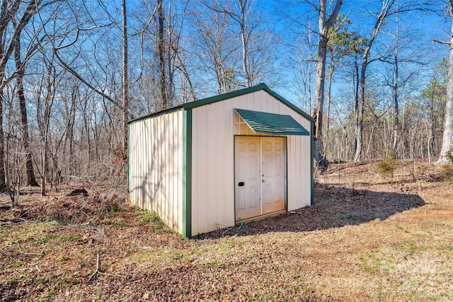 view of shed