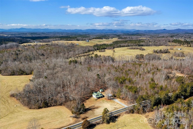 bird's eye view featuring a mountain view