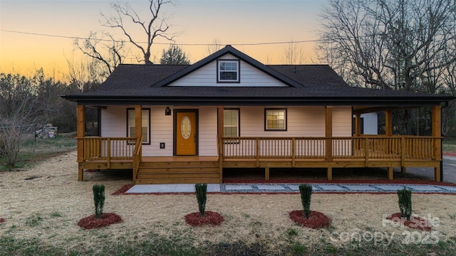 farmhouse with covered porch