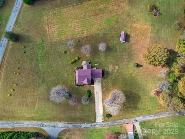 drone / aerial view featuring a rural view