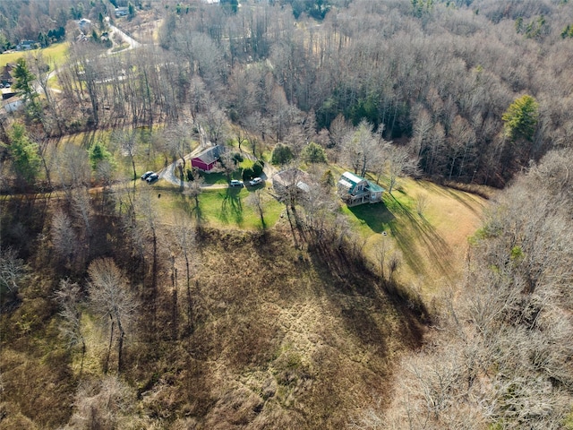 birds eye view of property featuring a rural view