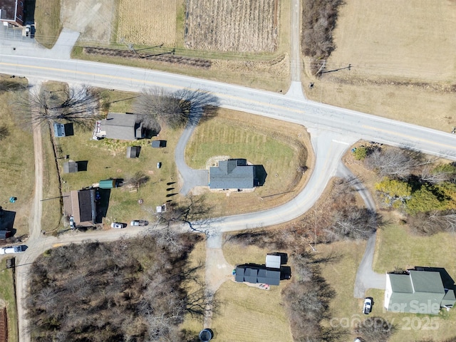 drone / aerial view featuring a rural view