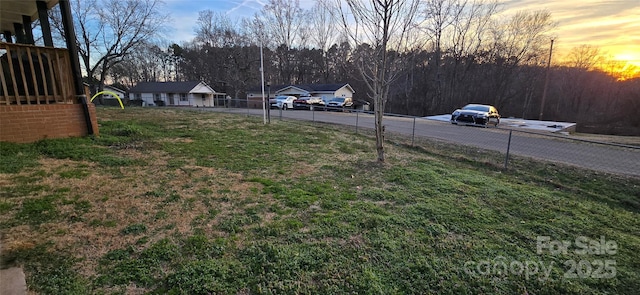 view of yard with fence