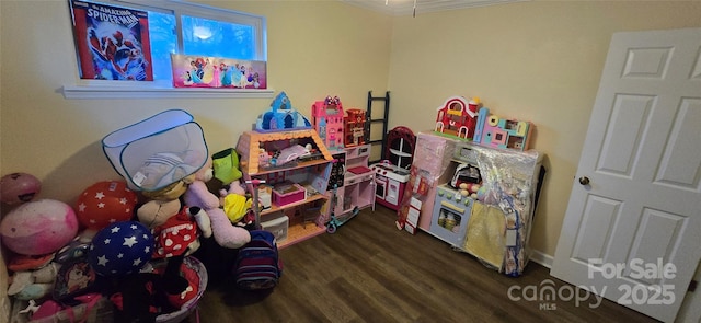 playroom with wood finished floors