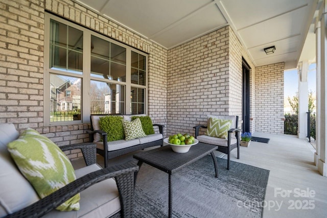 view of patio with covered porch and an outdoor hangout area