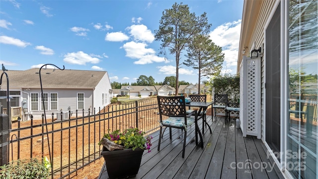 deck featuring a residential view