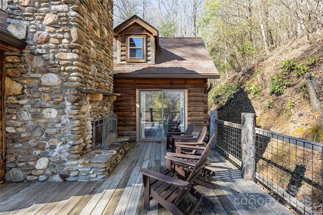 view of wooden deck