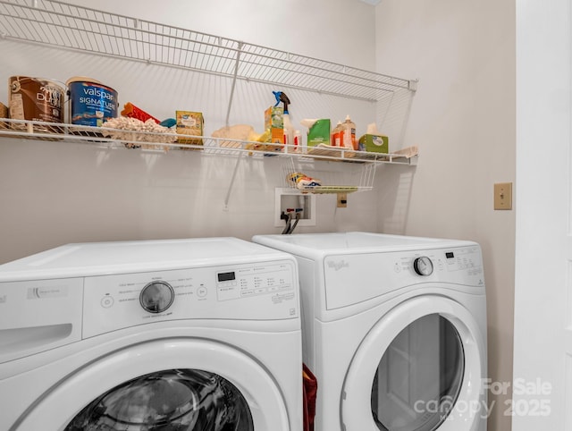 laundry room featuring laundry area and washing machine and dryer