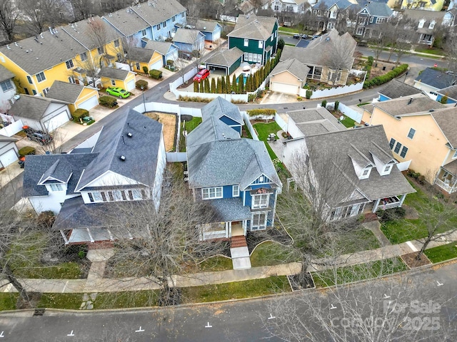 aerial view featuring a residential view