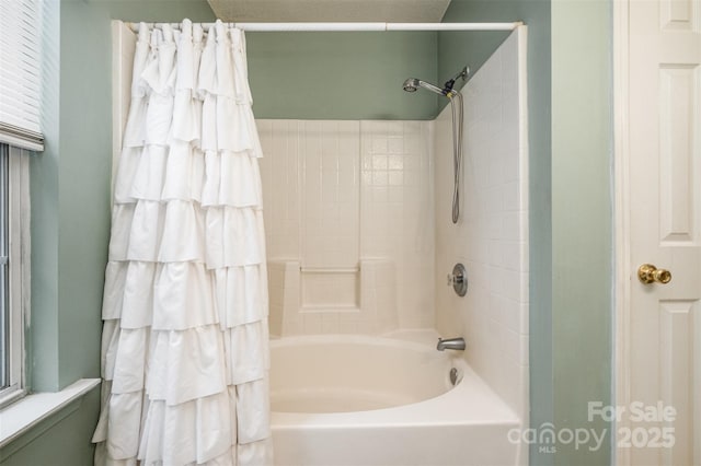 bathroom featuring bathtub / shower combination