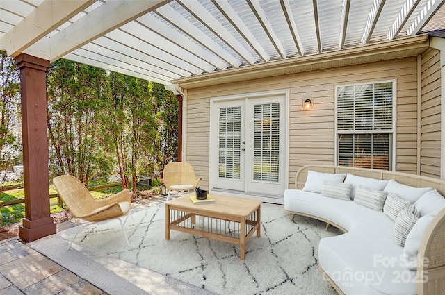 view of patio / terrace featuring an outdoor living space