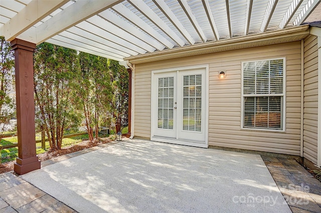 view of patio with a pergola