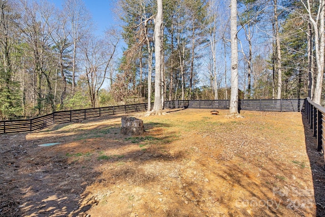 view of yard featuring fence