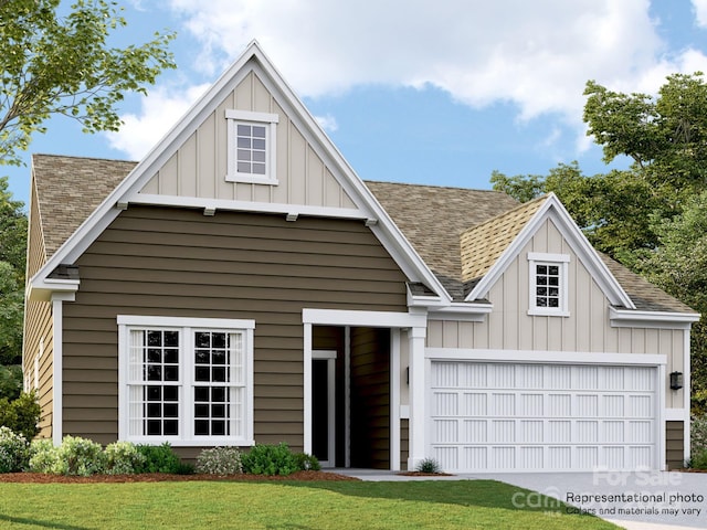 view of front of home featuring a front lawn