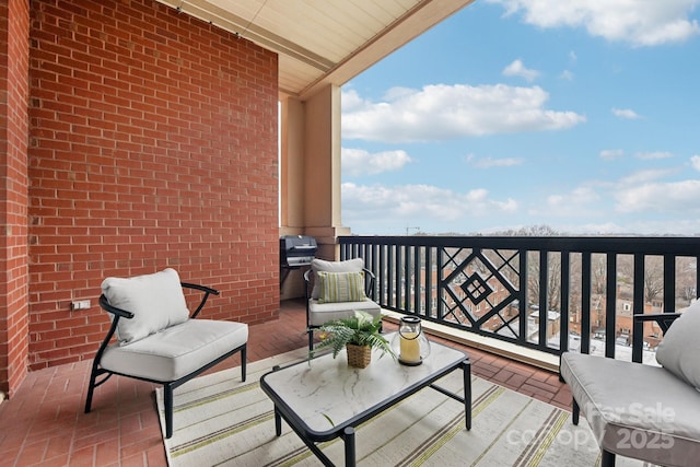 balcony featuring a grill