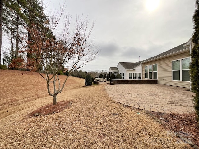 view of yard with a patio area