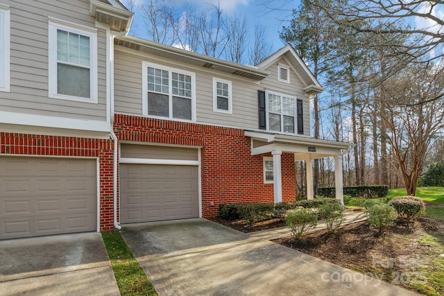 view of front of house with a garage