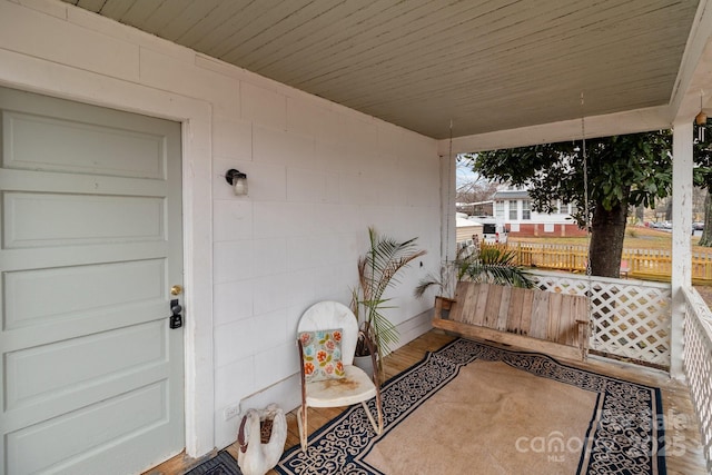 view of patio featuring covered porch