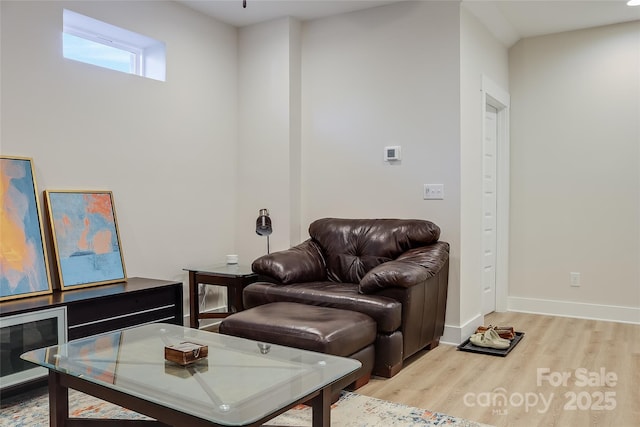 living room featuring light hardwood / wood-style flooring