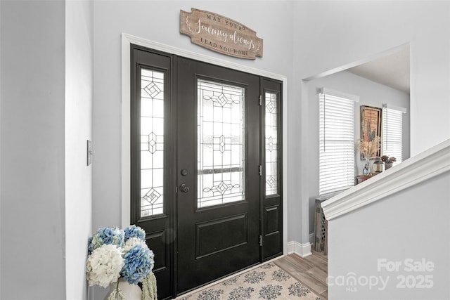 entryway featuring light wood-style flooring