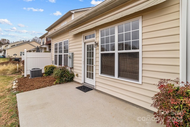 view of patio with central AC unit